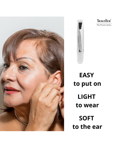 Traveller Hoop Earrings - Stainless Steel - Silver-coloured - 14 mm - 181132