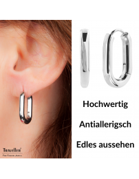 Traveller Creolen - Edelstahl - Silberfarbe - 14 mm - 181132