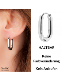 Traveller Creolen - Edelstahl - Silberfarbe - 14 mm - 181132