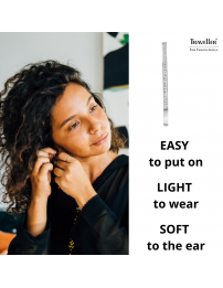 Traveller Hoop Earrings -  Silver coloured - Stainless Steel - Preciosa Crystals - 40 mm - 182042