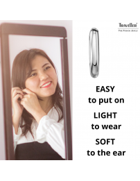 Traveller Clip-on Earrings - Hoops - Silver coloured - 18 mm - Platinum Plated - 157600