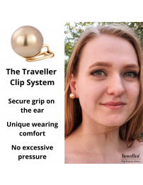 Traveller Clip-on Earrings - 22ct Gold Plated - Pearls - 14 mm - Bronze - 706014