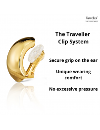 Traveller Clip-on Earrings - Gold coloured - Half Hoops - 22ct Gold Plated - 25x18 mm - 138051