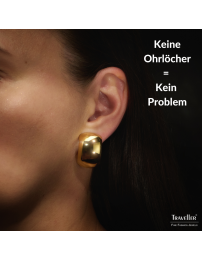 Traveller Ohrclips - Goldfarbe - Halbcreole - 22kt Vergoldet -25x18 mm - 138051