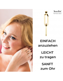 Traveller Ohrhänger - Goldfarben - Edelstahl - Vergoldet - Glieder - 38x7 mm - 181105