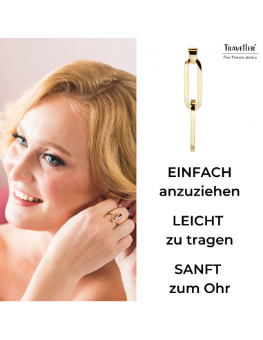 Traveller Ohrhänger - Goldfarben - Edelstahl - Vergoldet - Glieder - 38x7 mm - 181105