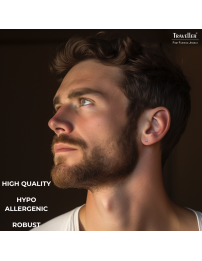 Traveller Stud Earrings - Men's - Made in Germany - Cubic Zirconia - Stainless steel - Sustainable - ø 3 mm - 171013