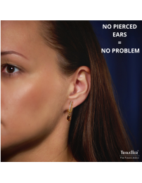 Traveller Clip-on Earrings - Drop Earring - Gold coloured - Crystals - Brown/ Topaz - Gold Plated - 30x5 mm - 157569