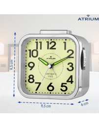 ATRIUM Wecker - Senioren - Analog - Silber - Deutlich - Einfache Bedienung - A530-18