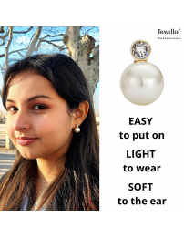 Traveller Clip-on Earrings - Pearls - 12 mm - Cream - Preciosa Crystals - 22ct Gold plated - 15x12 mm - 113486