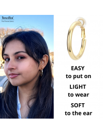 Traveller Clip-on Earrings - Hoops - 33 mm - 22ct Gold plated - 155833