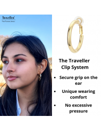 Traveller Clip-on Earrings - Hoops - 33 mm - 22ct Gold plated - 155833