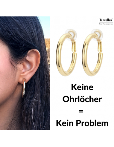 Traveller Ohrclip - Creolen - 33 mm - 22kt Vergoldet - 155833