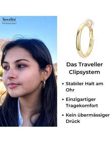 Traveller Ohrclip - Creolen - 33 mm - 22kt Vergoldet - 155833
