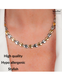 Traveller Necklace - Stainless steel - Gold & Silver Coloured - Bicolor - 45 cm - Hearts - 180910