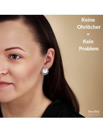 Traveller Ohrclips - Silberfarbe - Kristallen - Platiniert - Kreise - 20 mm - 157678