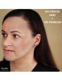 Traveller Clip-on Earrings - Silver Coloured - Crystals - Platinum Plated - Flower - 13 mm - 157682