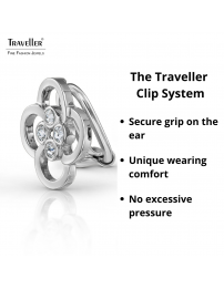 Traveller Clip-on Earrings - Silver Coloured - Crystals - Platinum Plated - Flower - 13 mm - 157682