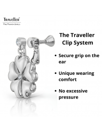 Traveller Clip-on Earrings - Drop Earring - Silver Coloured - Crystals - Platinum Plated - Hearts - 25x20 mm - 157693
