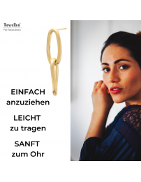 Traveller Ohrhänger - Damen - Vergoldet - Matt - Glieder - Edelstahl - 30 x 7 mm - 181252