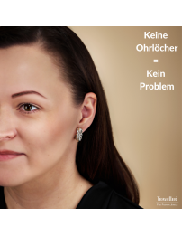 Traveller Ohrclips - Silberfarbe - Kristalle - Platiniert - 20x10 mm - 157703