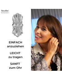 Traveller Ohrclips - Silberfarbe - Kristalle - Platiniert - 20x10 mm - 157703