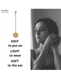 Traveller Drop Earrings - Gold Coloured - Crystals - Gold Plated - 45x10 mm - 157706