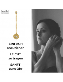 Traveller Ohrhänger - Goldfarbe - Kristalle - Vergoldet - 45x10 mm - 157706