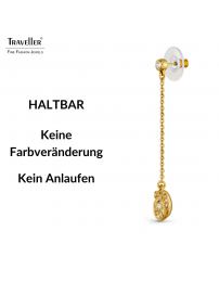Traveller Ohrhänger - Goldfarbe - Kristalle - Vergoldet - 45x10 mm - 157706