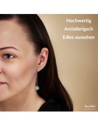 Traveller Ohrhänger - Silberfarbe - Kristalle - Platiniert - 45x10 mm - 157707