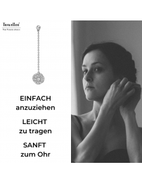 Traveller Ohrhänger - Silberfarbe - Kristalle - Platiniert - 45x10 mm - 157707