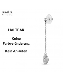 Traveller Ohrhänger - Silberfarbe - Kristalle - Platiniert - 45x10 mm - 157707