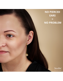 Traveller Clip-on Earrings - Drop Earring - Gold Coloured - Crystals - Gold Plated - 50x10 mm - 157708