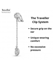 Traveller Clip-on Earrings - Drop Earring - Platinum Plated - Crystals - 50x10 mm - 157709