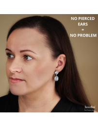 Traveller Clip-on Earrings - Drop Earring - Silver Coloured - Crystals - Platinum Plated - 30x13mm - 157697