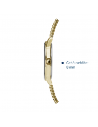 ATRIUM Armbanduhr - Herren - Edelstahl - Goldfarben - Flexibles Zugband (21cm) - 5 Bar - Datum - Quartz - A12-60