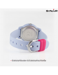 Sinar Uhr- Mädchen - Lila - Analog - 10 Bar - 28 mm - Weiches Verstellbares Band (12-17,5 cm) - XB-24-6