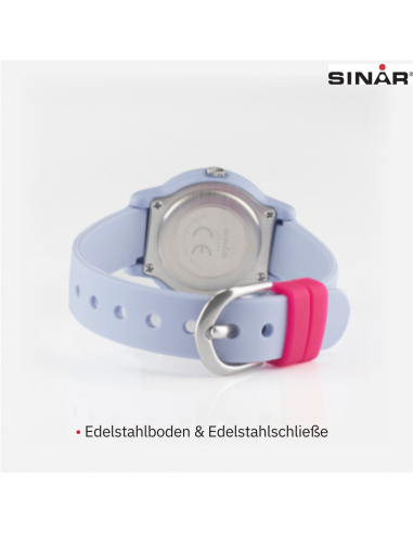 Sinar Uhr- Mädchen - Lila - Analog - 10 Bar - 28 mm - Weiches Verstellbares Band (12-17,5 cm) - XB-24-6