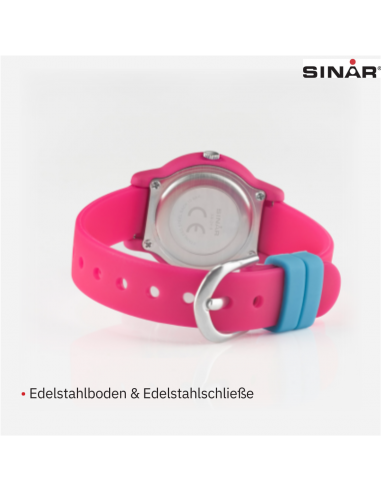 Sinar Uhr- Mädchen - Rosa - Analog - 10 Bar - 28 mm - Weiches Verstellbares Band (12-17,5 cm) - XB-24-8