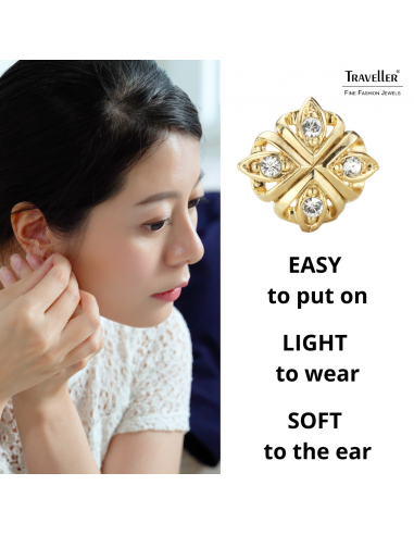Traveller Stud Earrings Crystals from Preciosa 22 Carat Gold-Plated – 157362