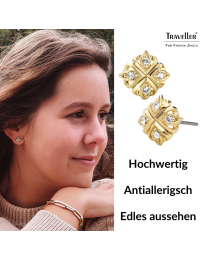 Traveller Ohrstecker Kristalle 22kt vergoldet - 157362