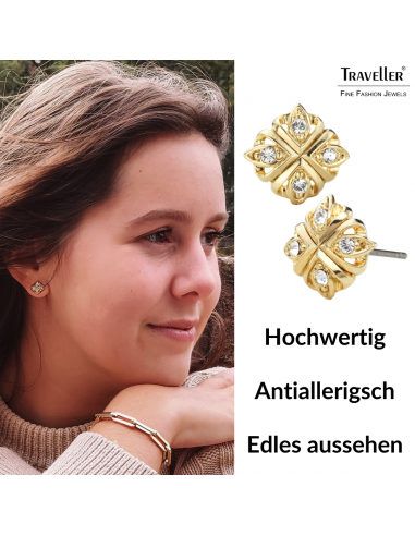 Traveller Ohrstecker Kristalle 22kt vergoldet - 157362