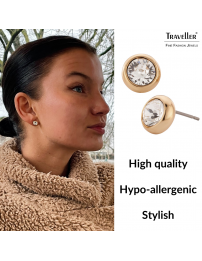 Traveller pierced earring - 22ct gold plated - 145041