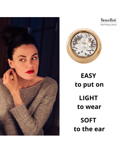 Traveller pierced earring - 22ct gold plated - 145041