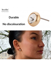 Traveller pierced earring - 22ct gold plated - 145041