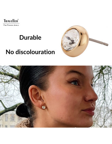 Traveller pierced earring - 22ct gold plated - 145041