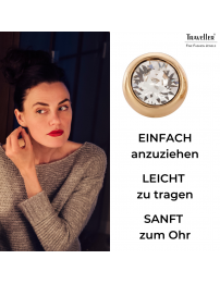 Traveller Ohrstecker 22kt vergoldet- Crystal 8mm - 145041