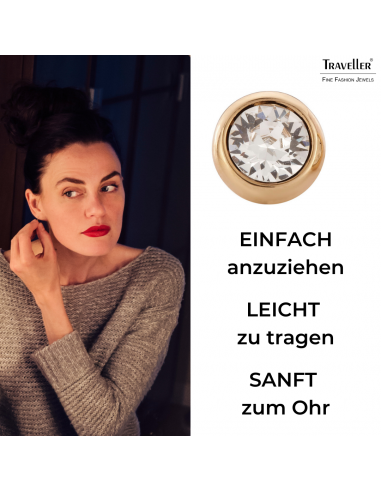 Traveller Ohrstecker 22kt vergoldet- Crystal 8mm - 145041