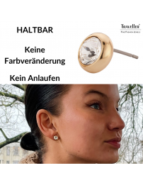 Traveller Ohrstecker 22kt vergoldet- Crystal 8mm - 145041