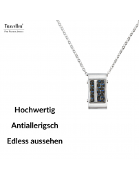 Traveller Kette - Herren - Kette Man - Karbon & Edelstahl - Blau - 55 cm lang